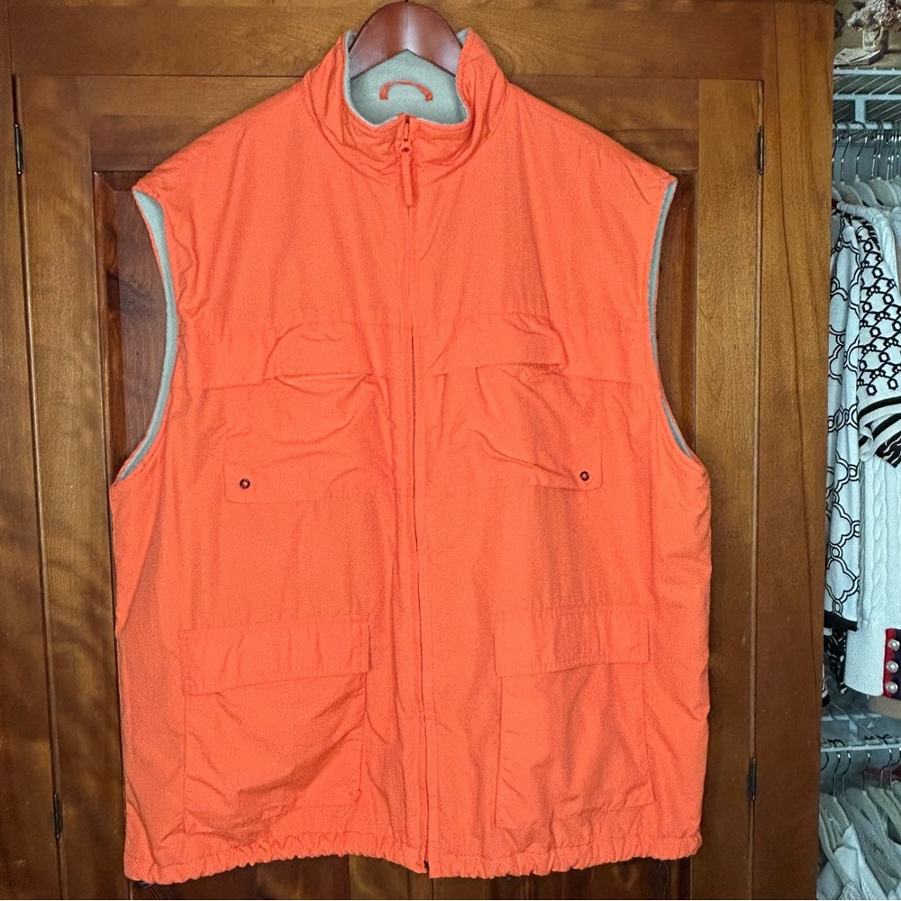 Old Navy Vintage Utility Fishing Fleece Line Vest Hunting Hiking Cabincore Deer